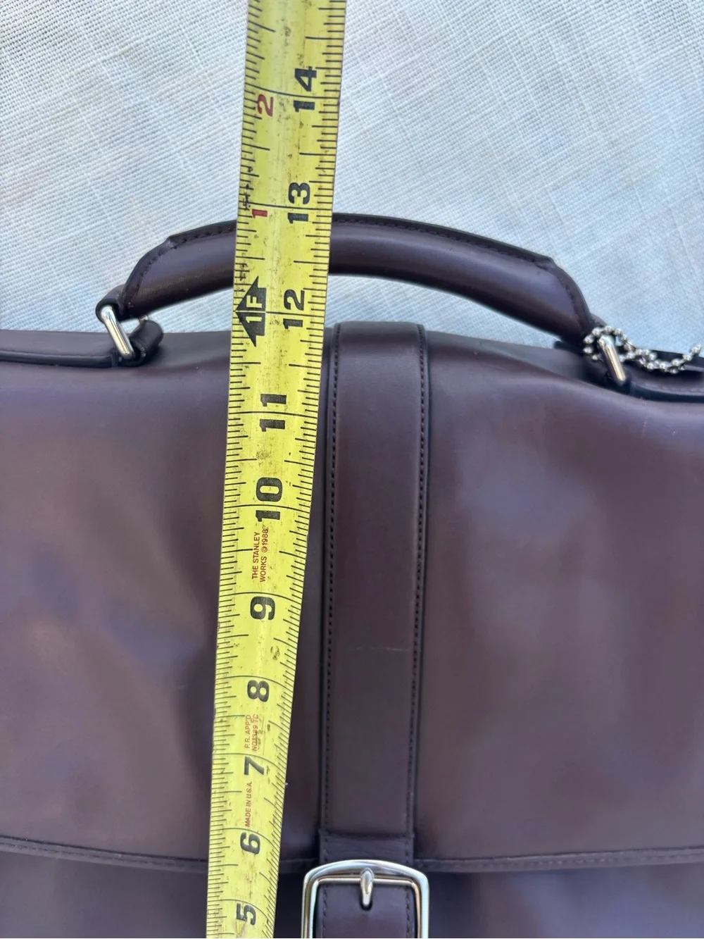 Coach Dark Brown Leather Briefcase with brown Strap